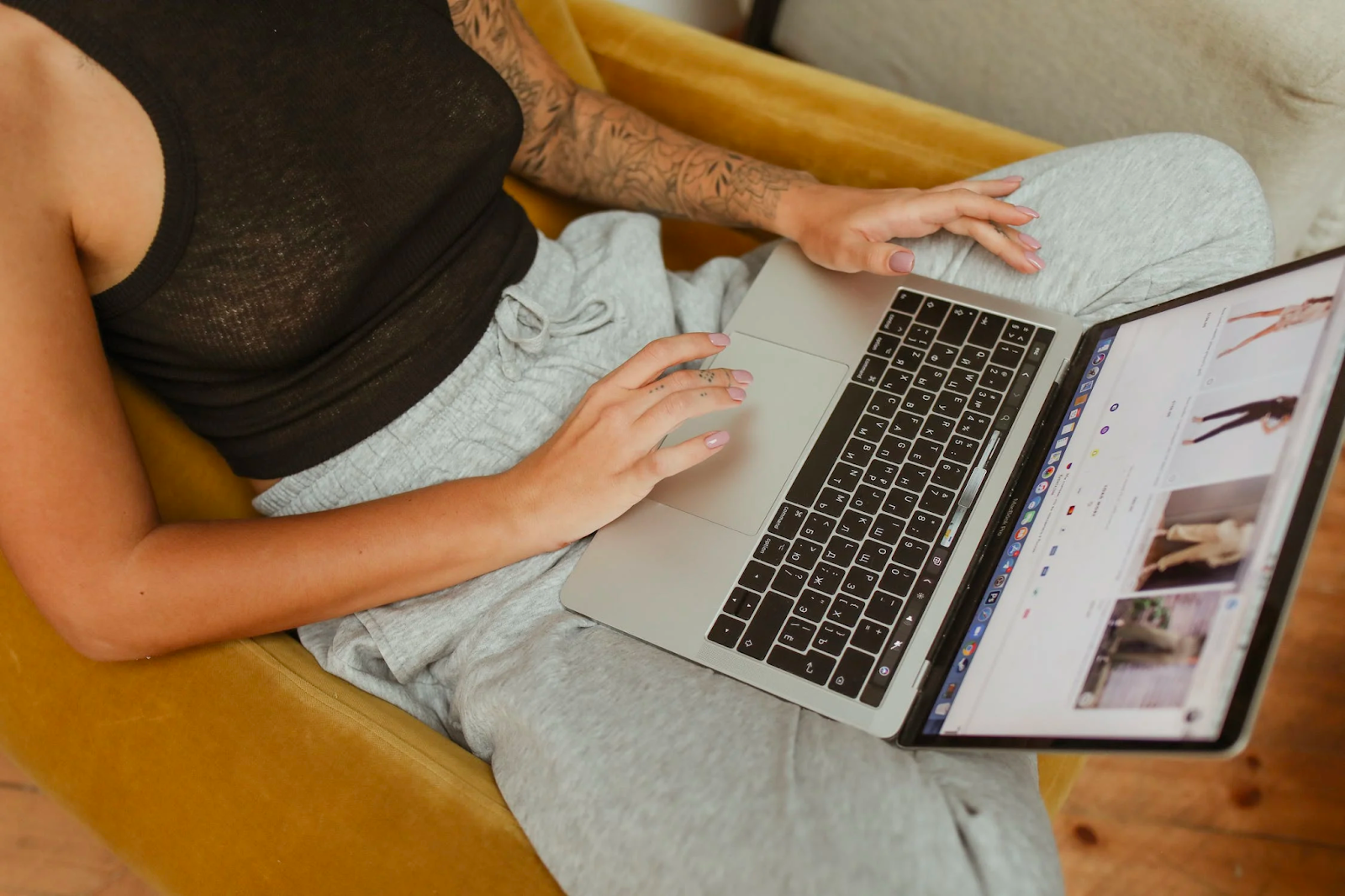 a person shopping online for clothing