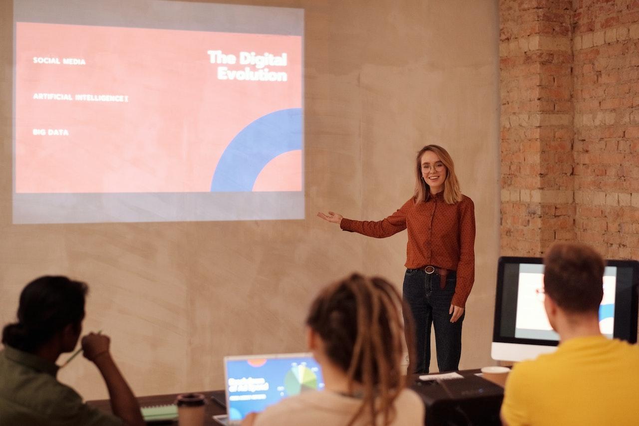 Woman giving a presentation